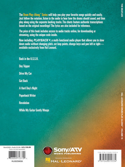 Beatles - Drum Play-Along Vol. 15 - Book/Online Audio