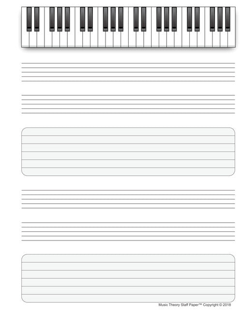 Music Theory Staff Paper - 8.5 inch. x 11 inch.