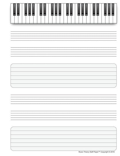 Music Theory Staff Paper - 8.5 inch. x 11 inch.