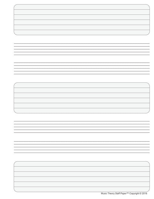 Music Theory Staff Paper - 8.5 inch. x 11 inch.