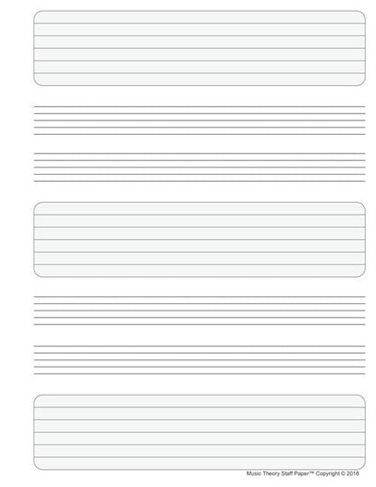 Music Theory Staff Paper - 8.5 inch. x 11 inch.