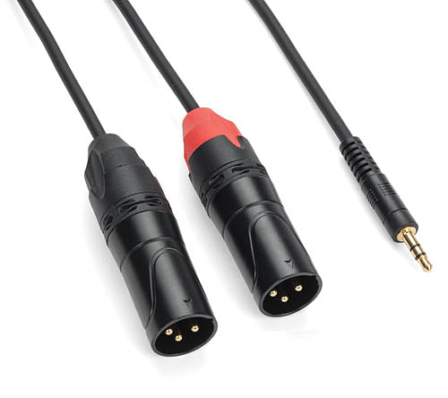 Tourtek Pro - 1/8 inch. TRS (Stereo) to Dual XLR (Male) Cable - 3' Breakout Cable