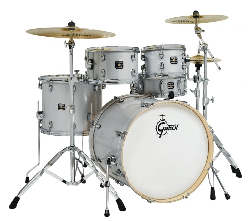 Energy 5pc W/zildjian Cymbals And Hw Light Silver Sparkle Box 1 Of 3