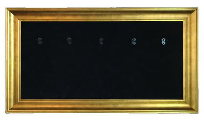 33 X 18 Mini Guitar Display Frame Black Suede Gold Leafing Holds 5 Models