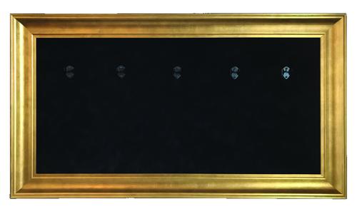 33 X 18 Mini Guitar Display Frame Black Suede Gold Leafing Holds 5 Models