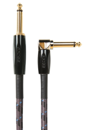BIC-15A Guitar Cable - Angled/Straight 1/4 inch. Connectors, 15'/4.5m length