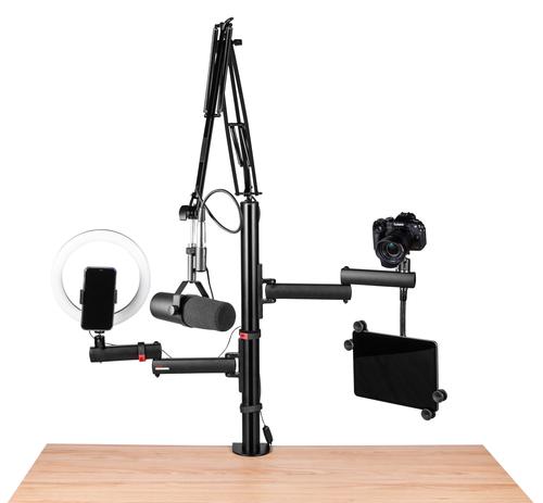 All-In-One Content Creator Tree with Light, Mic & Camera Attachment