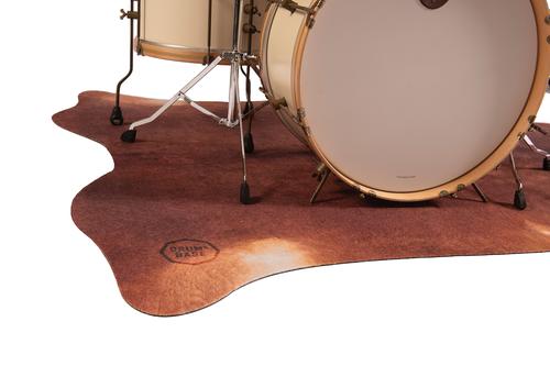 Vegan Cow Drum Rug 6' X 5.25' - 6' X 5.25' Betsy Red Brown