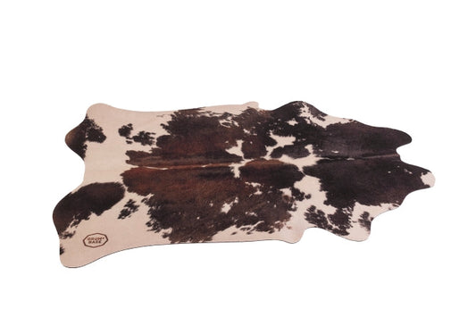 Vegan Cow Drum Rug 6' X 5.25' - 6' X 5.25' Clara Black/White