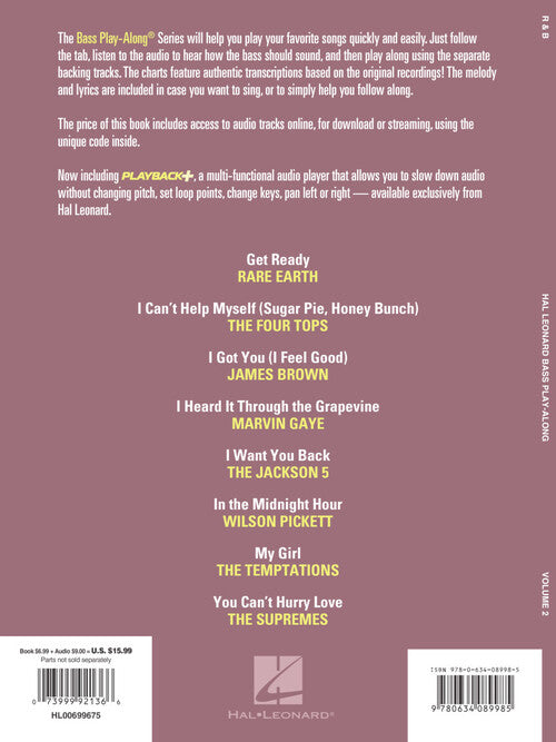R&B - Bass Play-Along Volume 2 - Book/Online Audio