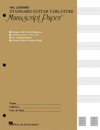 Guitar Tablature Manuscript Paper – Standard