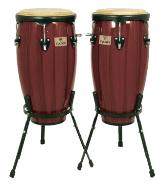 Artist Hand-Painted Series Brown Conga and Tumba - 11-3/4 inch. & 12-1/2 inch.