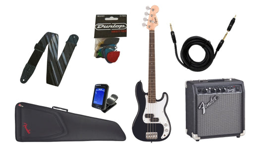 Squier Mini Black P Bass With Amp Bundle