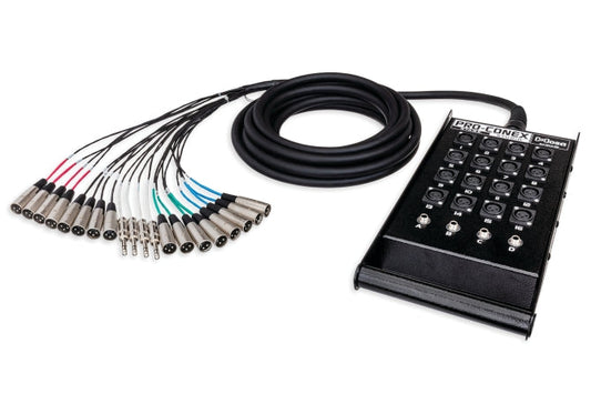 Pro-conex Stage Box Snake, Hosa 16 X Xlr Sends And 4 X 1/4 In Trs Returns, 50 Ft