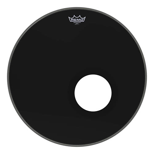 Bass, Ambassador, Ebony, 20“ Diameter, 5” Black Dynamo Installed
