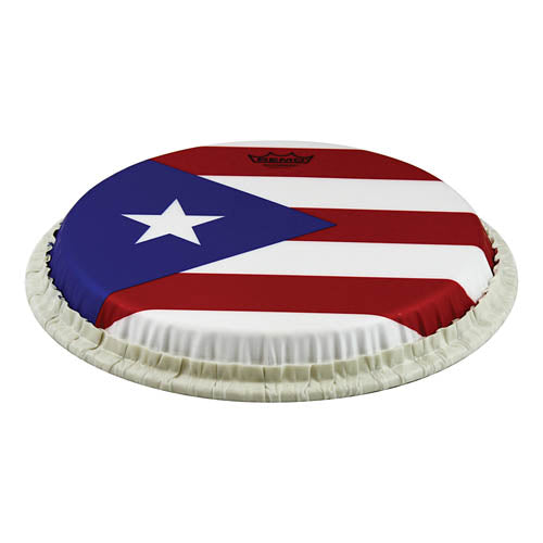 Conga Drumhead, Tucked, 11.75“, Skyndeep, ”puerto Rican Flag“ Graphic