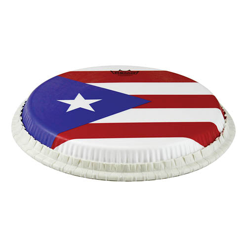 Conga Drumhead, Tucked, 12.5“, Skyndeep, ”puerto Rican Flag“ Graphic