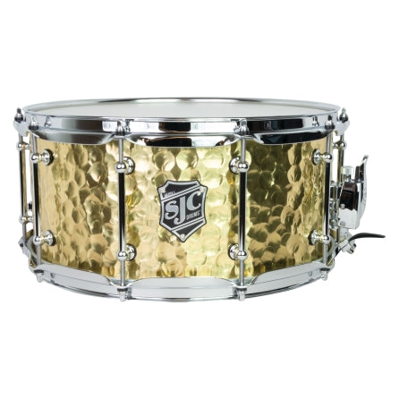 Alpha Brass Snare, 6.5x14, 1.2mm Polished Hammered Brass Shell, Tube Lugs, Chrome Hardw - 1.2mm Polished Hammered Brass shell