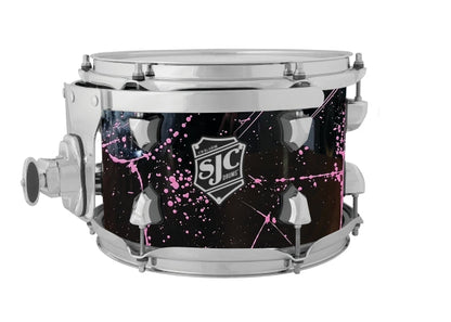 Navigator Rack Tom 7x10 Black W/ Pink Splatter, Chrome Hw - Black w/ Pink Splatter