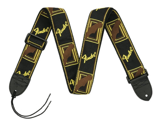 Fender Monogrammed Strap - Black/Yellow/Brown