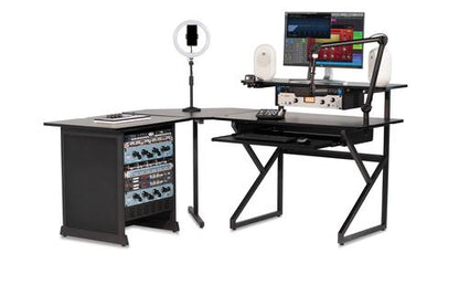 Content Creator Furniture Series Desk Set with Main Desk, Corner Section