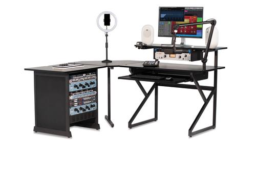 Content Creator Furniture Series Desk Set with Main Desk, Corner Section