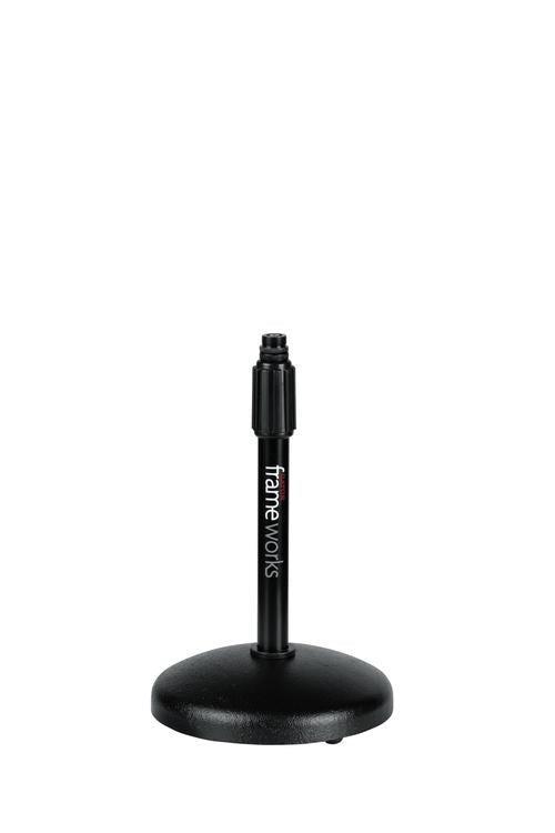 Desktop Microphone Stand With Round Weighted Base & Adjustable Height