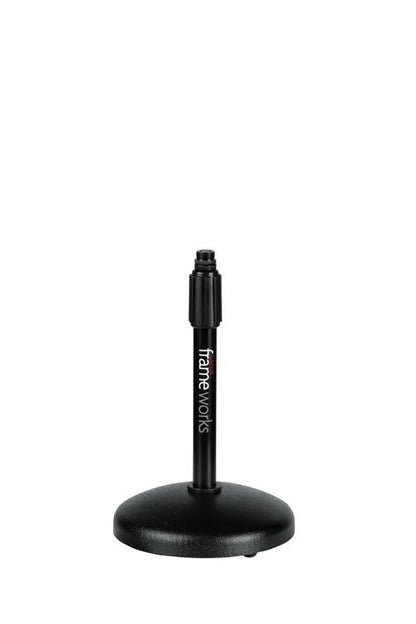 Desktop Microphone Stand With Round Weighted Base & Adjustable Height