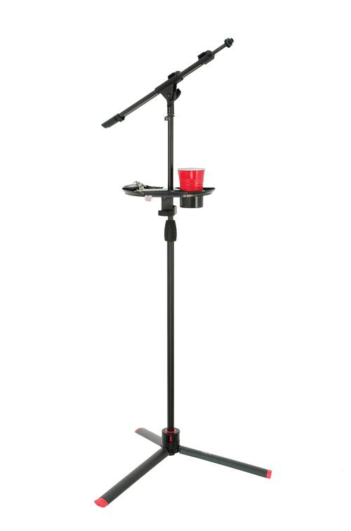 Frameworks Microphone Stand Accessory Tray With Drink Holder And Guitar Pick Tab