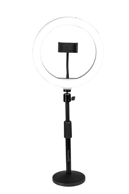 Ring Light Round Base Desktop Stand W/ Phone Clamp