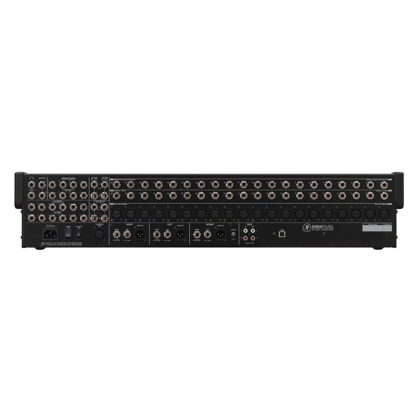 2404VLZ4 24-Channel 4-Bus Analog Effects Mixer with USB