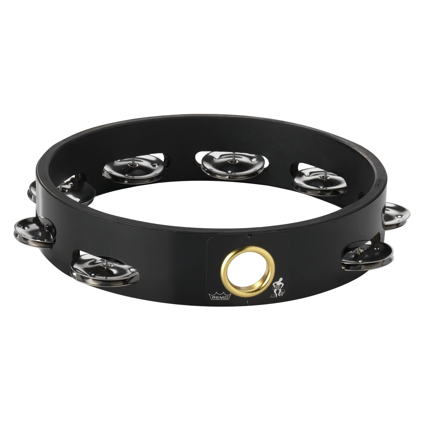 Headless Tambourine - 8“ Diameter, Single Row, Black