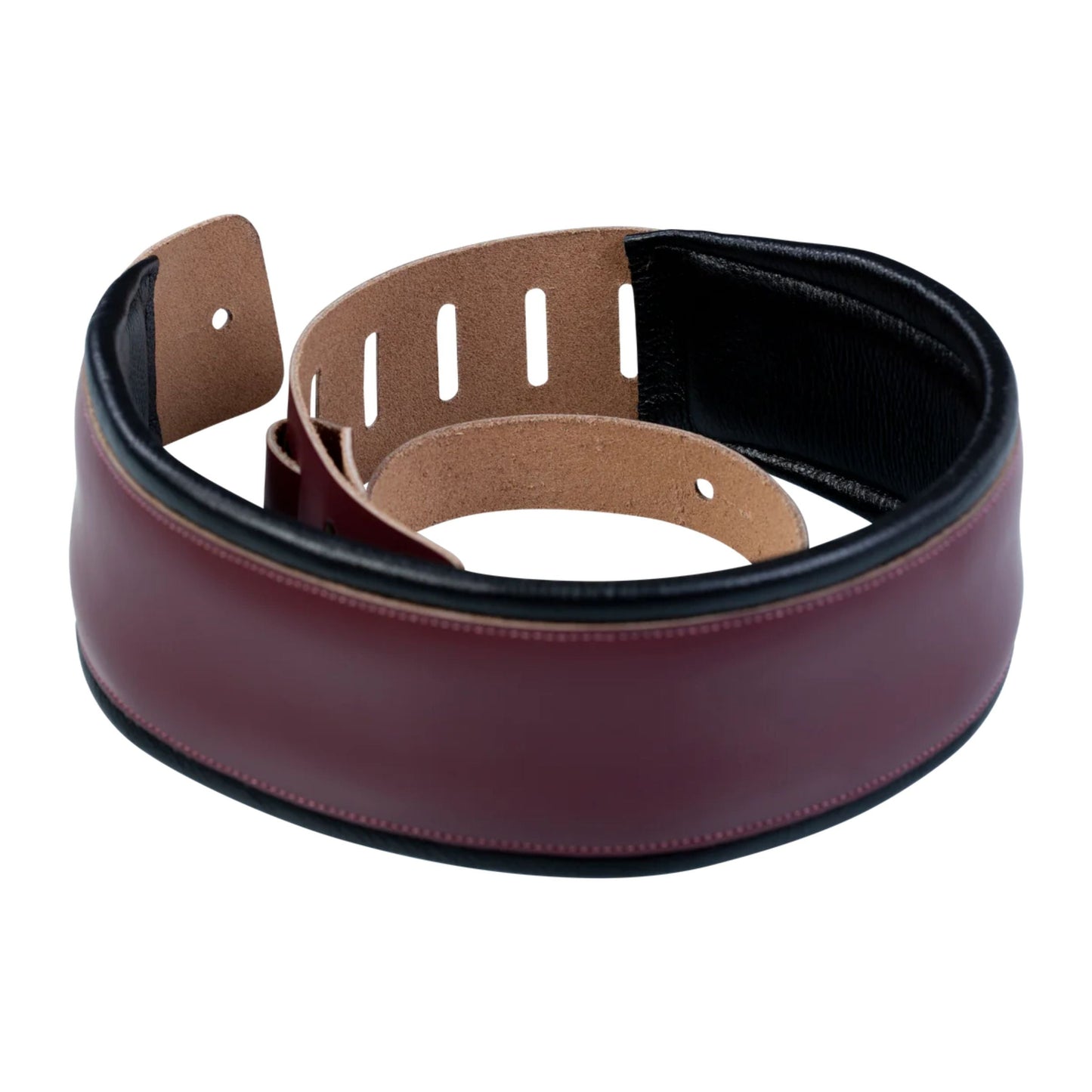 Larsen Leather Deluxe Series Guitar Strap - Burgundy