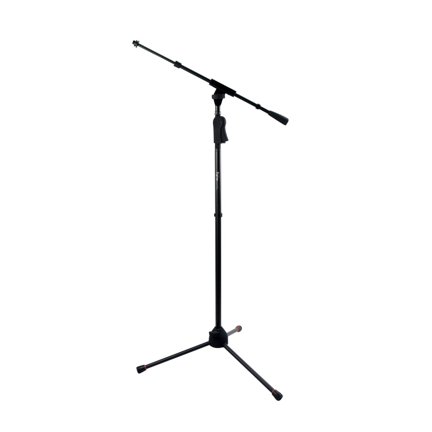 Frameworks Tripod Mic Stand With Telescoping Boom And Deluxe One-handed Clutch