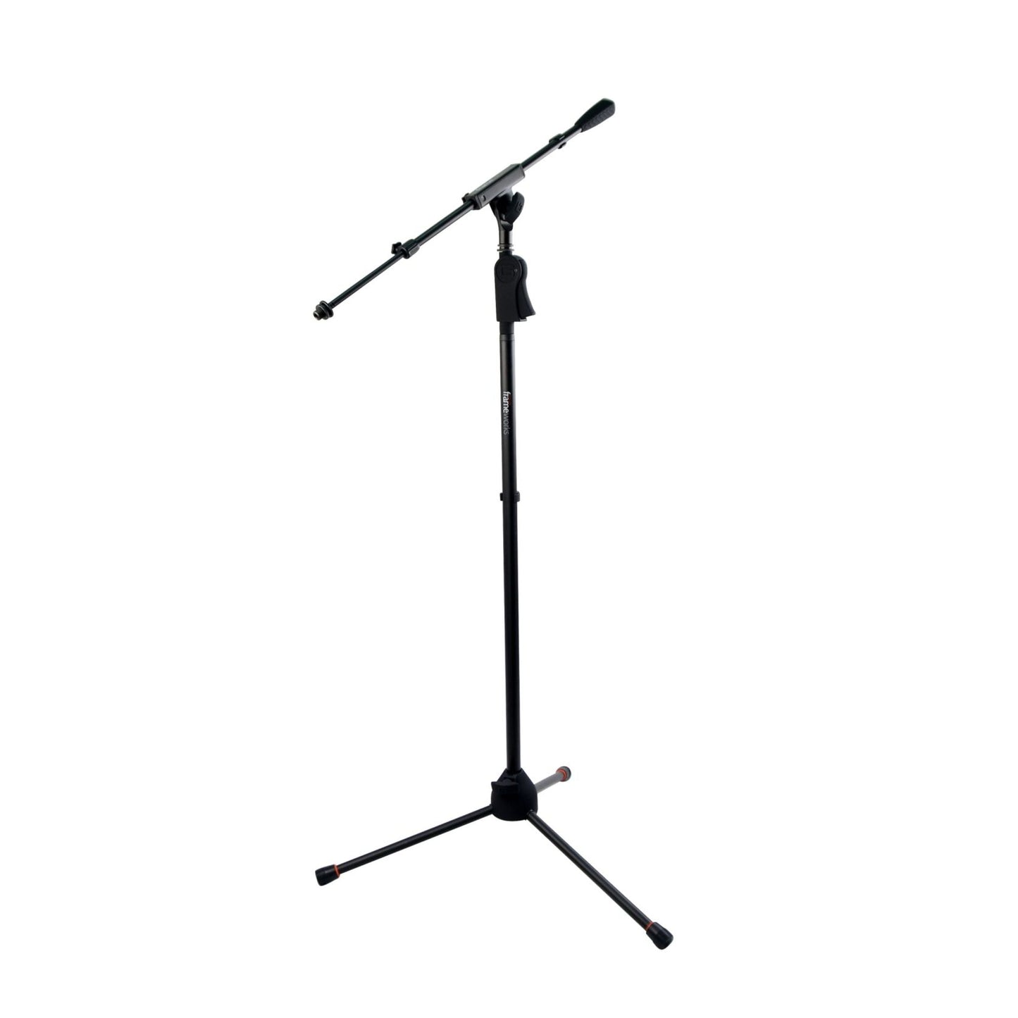 Frameworks Tripod Mic Stand With Telescoping Boom And Deluxe One-handed Clutch