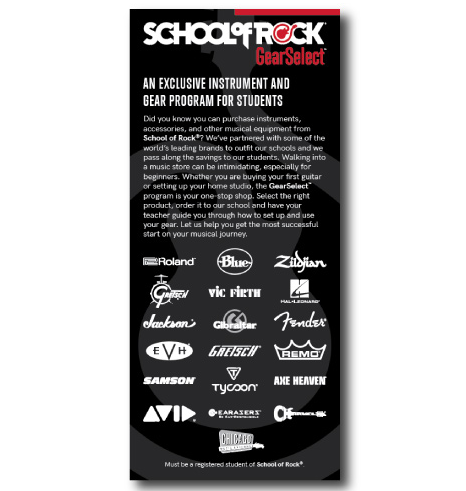 GearSelect Rack Card (25pk) – School of Rock GearSelect