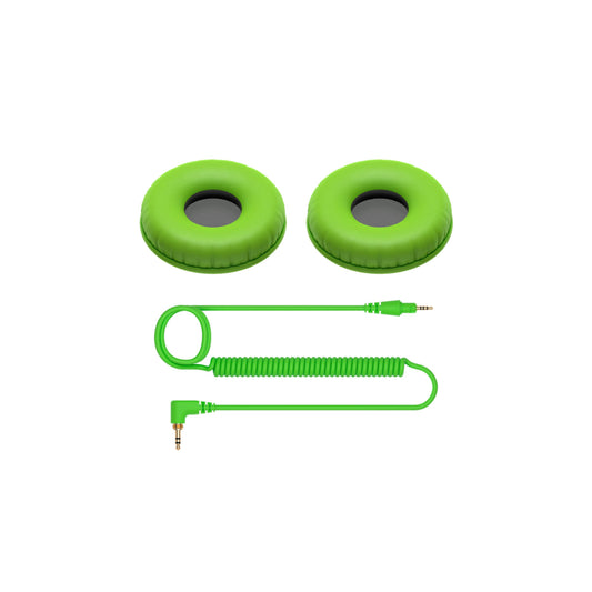 Green Accessory Pack For Pioneer HDJ-CUE1 Headphones