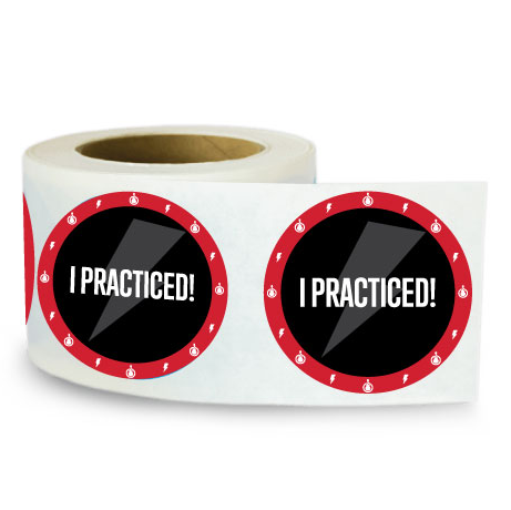 "I Practiced" Stickers (Roll of 100)