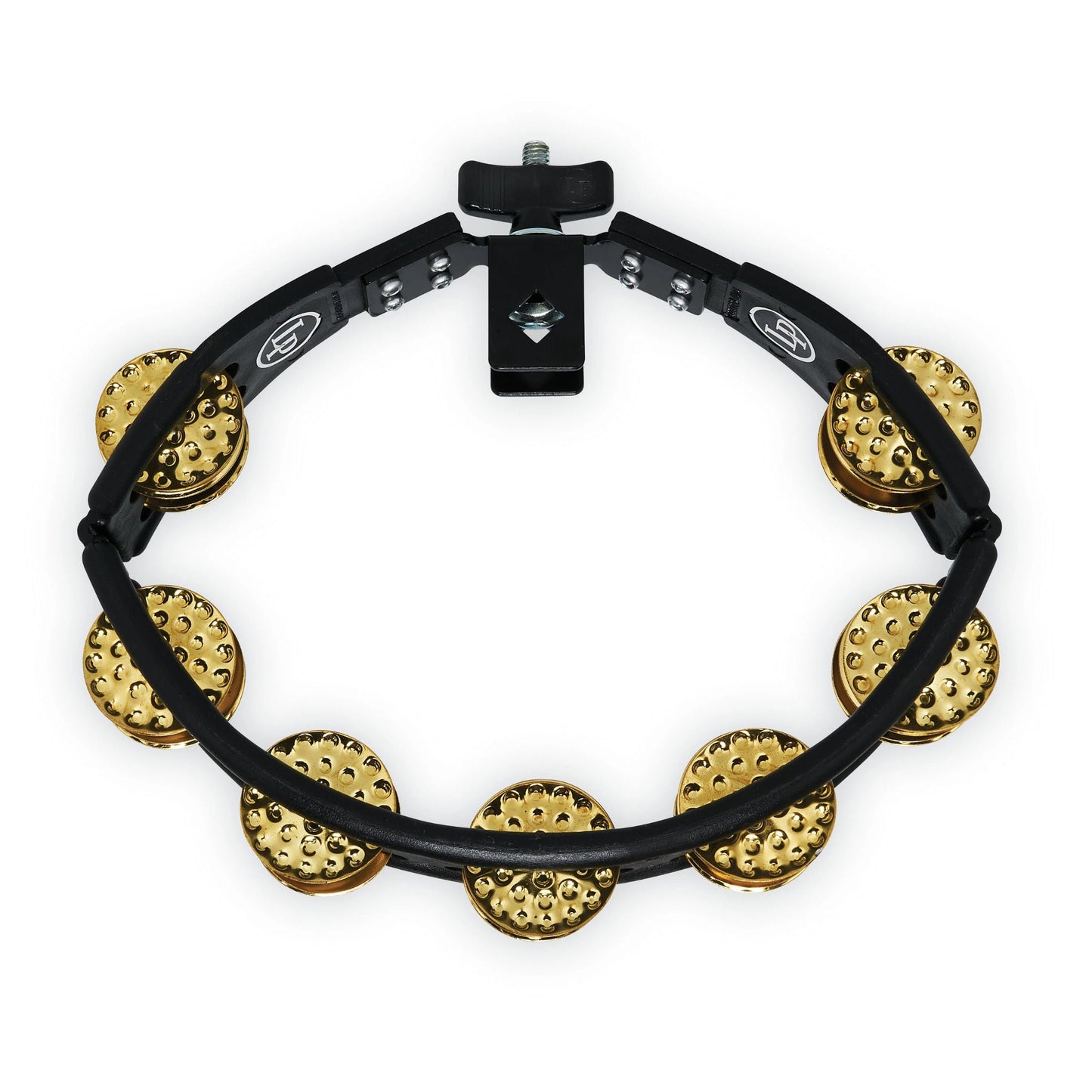 Cyclops Mounted Dimpled Tambourine - Brass