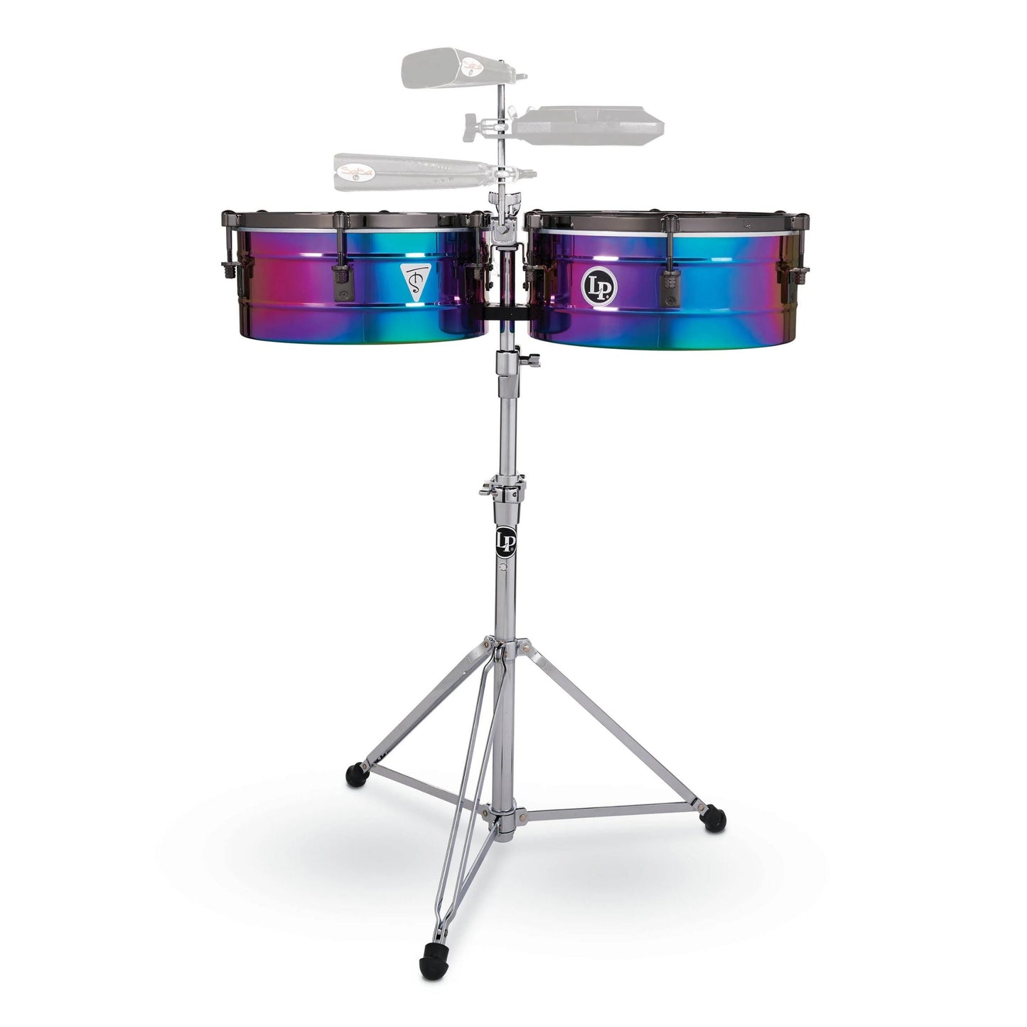Tony Succar 14" & 15" Timbales - Rainbow Chrome w/ Black Nickel