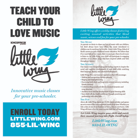 Little Wing "Enroll Today" Rack Cards