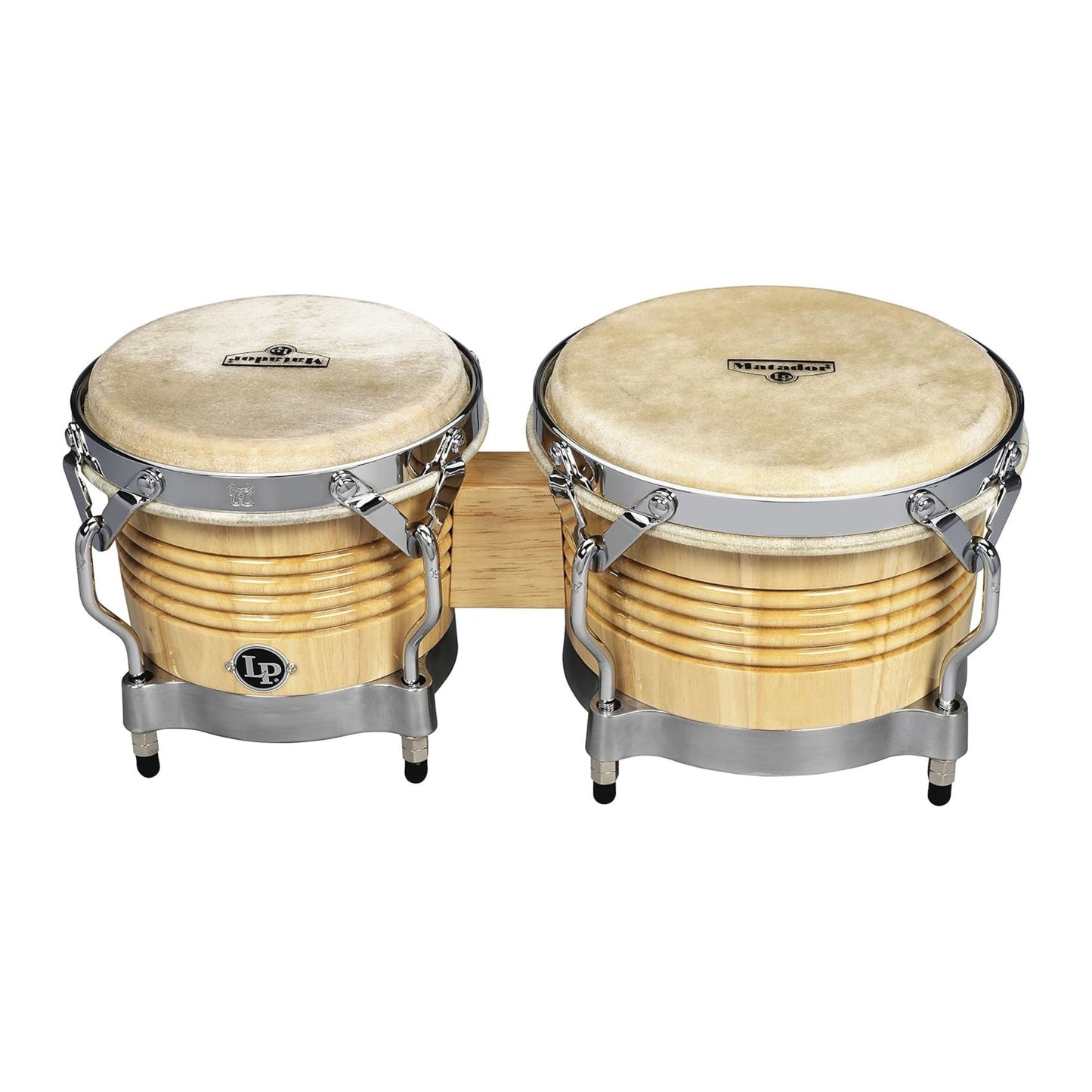 Matador 7-1/4" and 8-5/8" Oak Bongos - Natural and Chrome