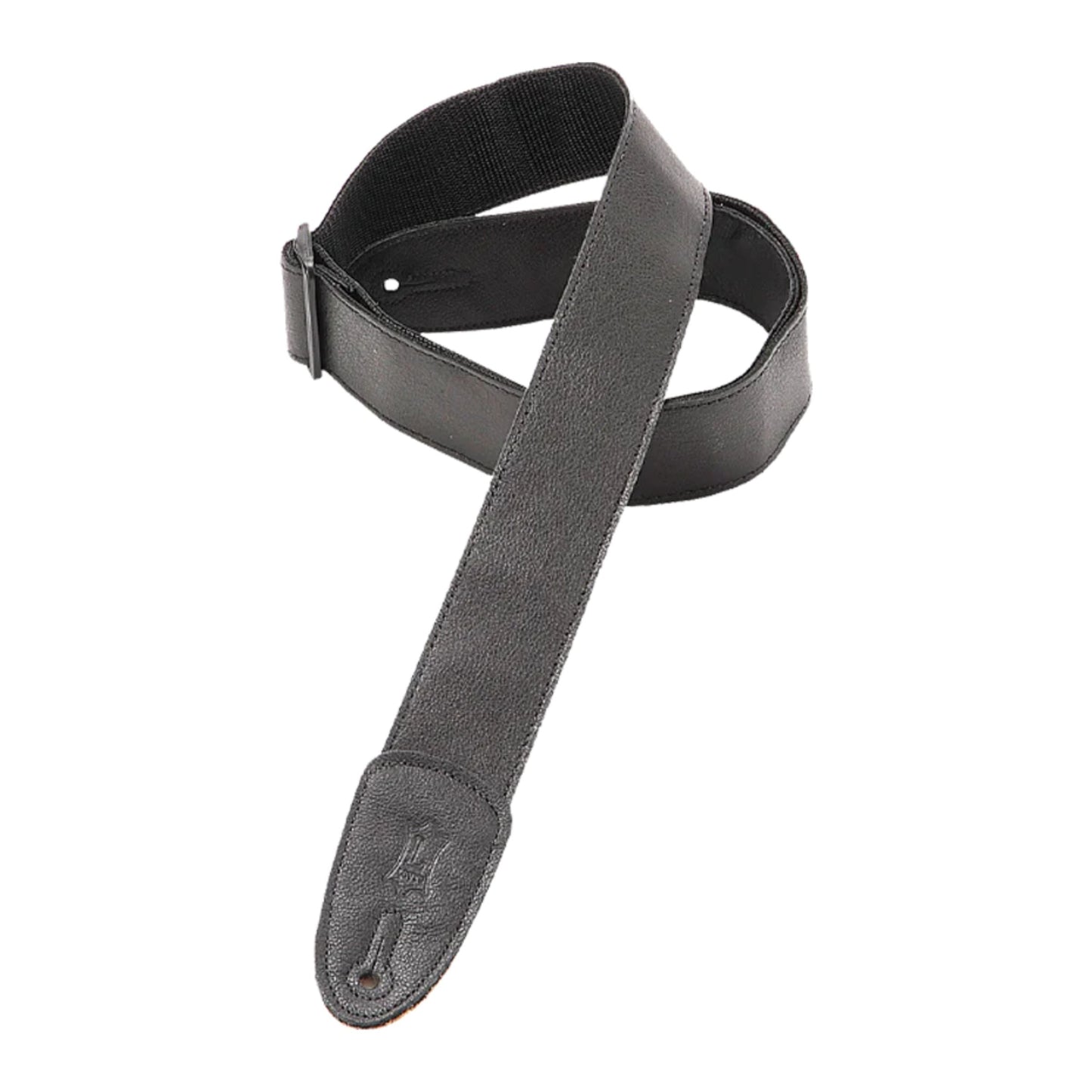 Leather Tri Glide Guitar Strap - Black