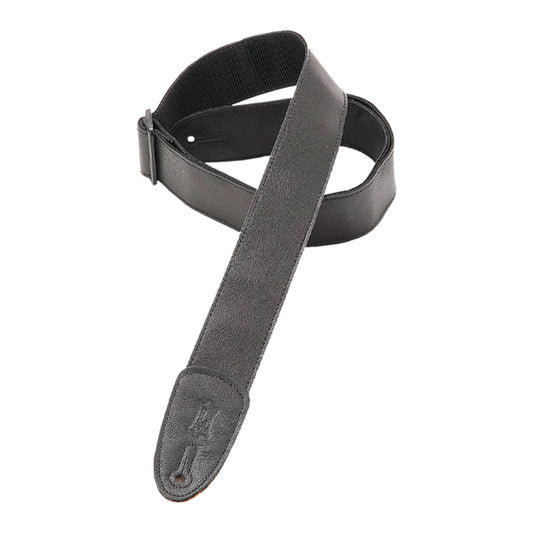Leather Tri Glide Guitar Strap - Black