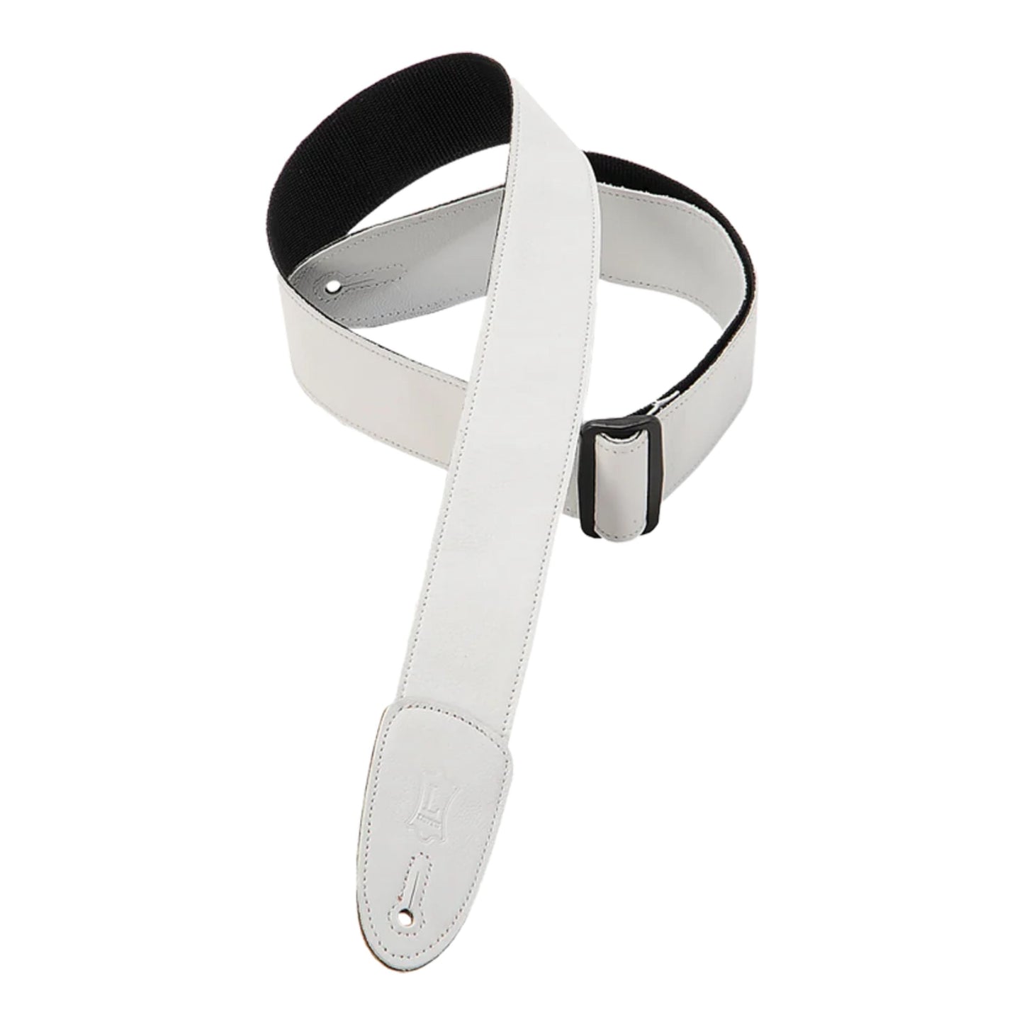 Leather Tri Glide Guitar Strap - White