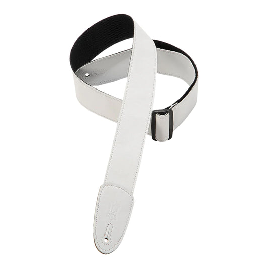 Leather Tri Glide Guitar Strap - White