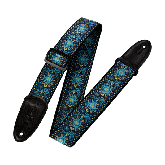 Sixties Hootenanny Series Guitar Strap - Blue & Yellow