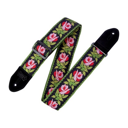 Cotton Floral Guitar Strap - Pink