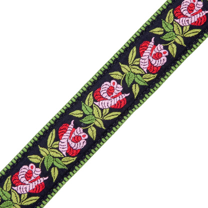 Cotton Floral Guitar Strap - Pink
