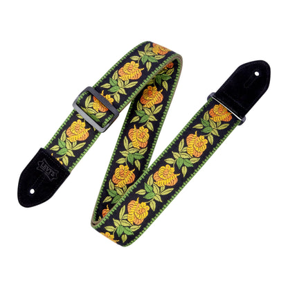 Cotton Floral Guitar Strap - Yellow